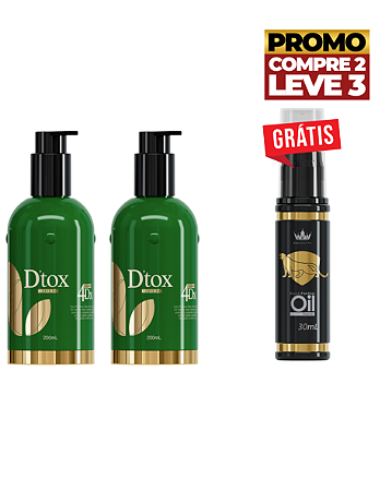 Compre 02 Dtox Leave-in finalizador -Ganhe 01 Oil do Pantera Negra