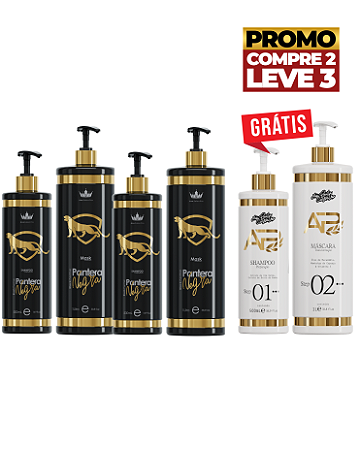 Compre 2 Kits Pantera Negra - GOLD ,Ganhe 1 Liso Lambido - Grátis.