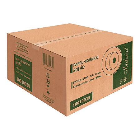 Papel Higiênico Rolão Indaial Extra Luxo 17G - 10cmx300m - 08 Rolos