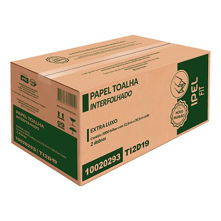 Papel Toal Interfolha Ipel Fit 19g - 22,5cmx20,5cm - 5000 Folhas