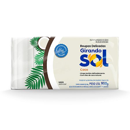 Sabão em Barra Girando Sol Coco 900g - 5un
