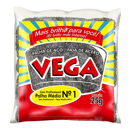 Palha de Aço Média Nº1 Vega 25g