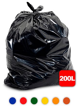 Saco de Lixo 200L com 100 Unidades