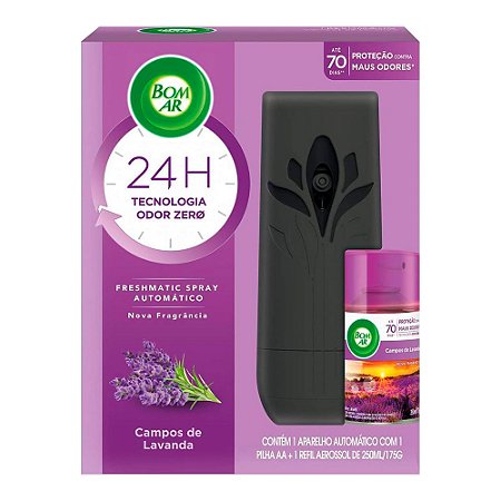 Aromatizador Freshmatic Spray Automático Lavanda Bom Ar + Refil 250ml