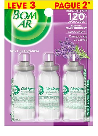 Refil Click Spray Lavanda Bom Ar 12ml Leve 3 Pague 2