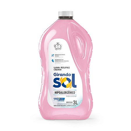 Lava Roupas Girando Sol Hipoalergênico 3L