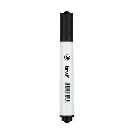 Marcador para Quadro Branco Ponta Redonda Preto BRW