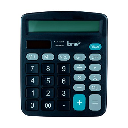 Calculadora Grande Eletrônica 12 Digitos Preta BRW