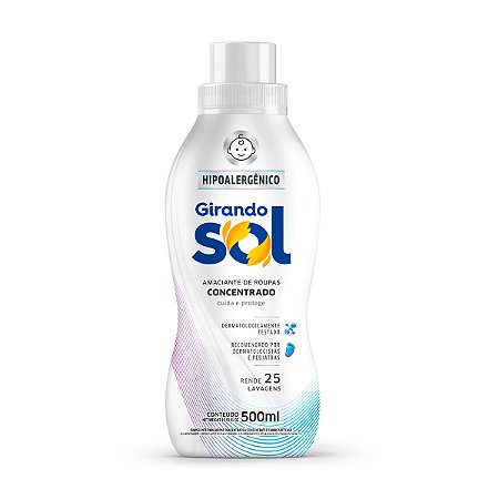 Amaciante Concentrado Girando Sol Hipoalergênico 500ml