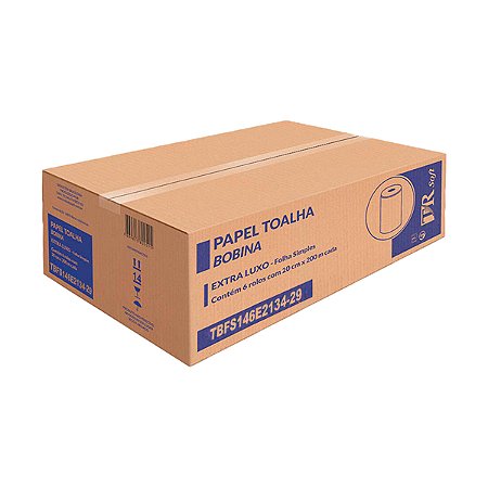 Papel Toalha Bobina Ipel TR Soft 34g - 20cmx200m - 06 Rolos
