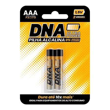 Pilha Palito Alcalina AAA DNA 2 Un