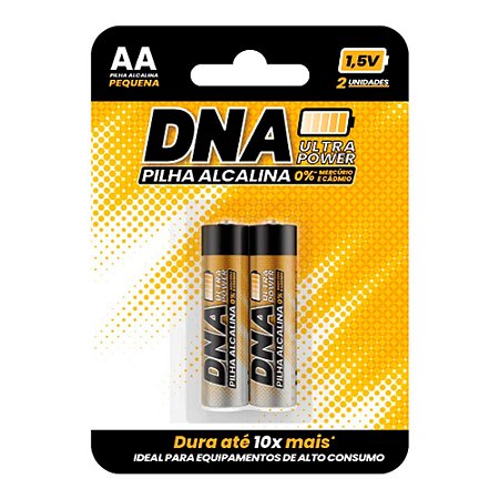 Pilha Palito Alcalina AA DNA 2 Un
