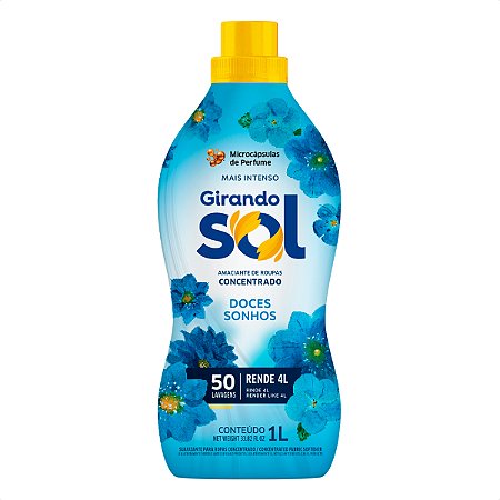 Amaciante De Roupas Concentrado Doces Sonhos Girando Sol 1L