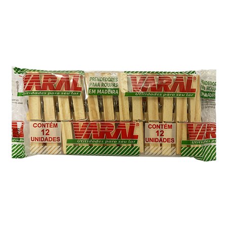 Grampo de Roupa Madeira Varal 12un