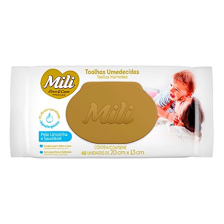 Lenço Umedecido Mili Love & Care Premium 48 Un