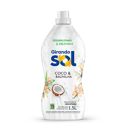Amaciante De Roupas Concentrado Coco e Baunilha Girando Sol 1,5L