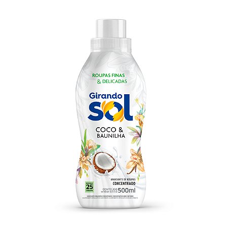 Amaciante De Roupas Concentrado Coco e Baunilha Girando Sol 500ml