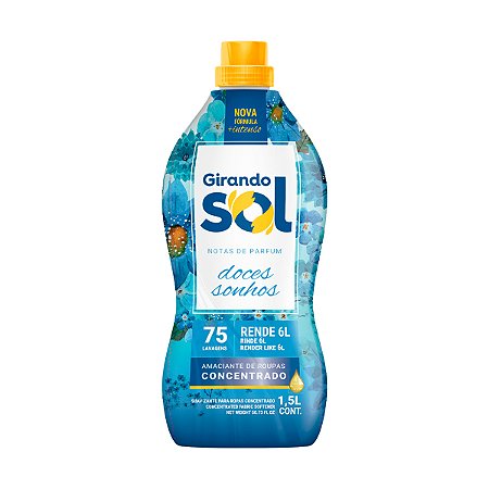 Amaciante De Roupas Concentrado Doces Sonhos Girando Sol 1,5L
