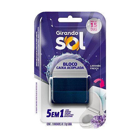 Bloco Para Caixa Acoplada Girando Sol Lavanda Fresca 35g