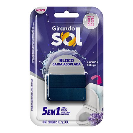 Bloco Para Caixa Acoplada Girando Sol Lavanda Fresca 35g C/2