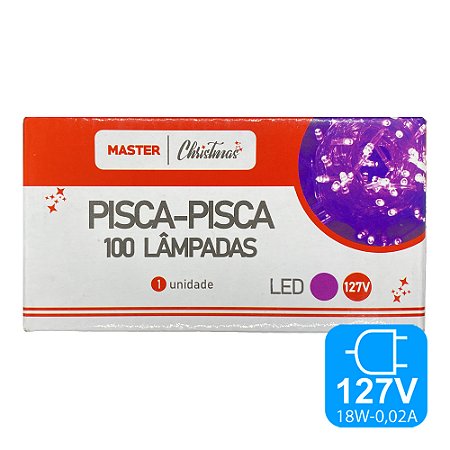 Pisca Pisca Lilás LED Master Christmas 127v 8m