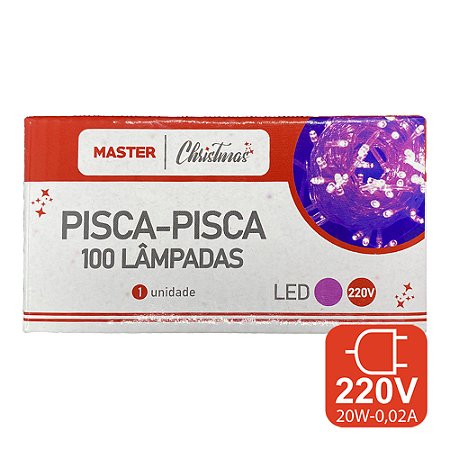 Pisca Pisca Lilás LED Master Christmas 220v 8m