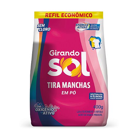 Refil Tira Manchas Em Pó Girando Sol Sem Cloro 400g