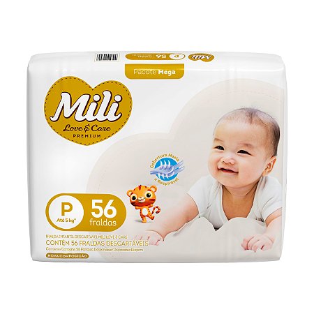Fralda Mili Love & Care Premium Mega P 56 Un