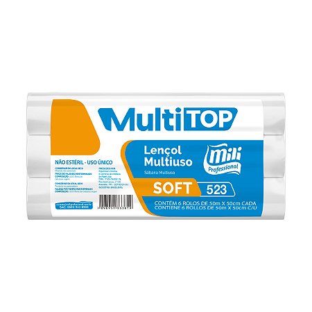 Lençol Hospitalar Multiuso Mili MultiTOP Pro - 50cm x 50cm - 6 Rolos