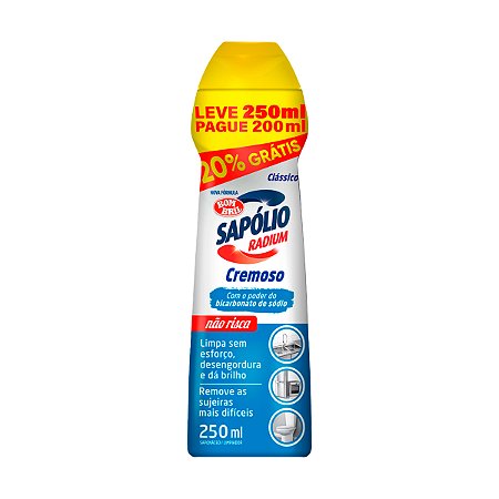 Saponáceo Cremoso Sapólio Radium Clássico Promo 250ml