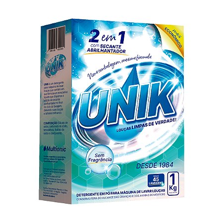 Detergente Lava Louças em Pó Unik Sem Fragrância 1Kg