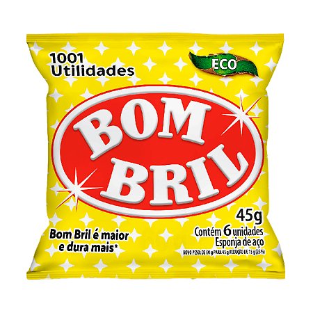 Esponja de Lã de Aço Bombril 45g 6 Un