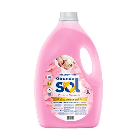 Amaciante De Roupas Girando Sol Rosas E Lavanda 5L