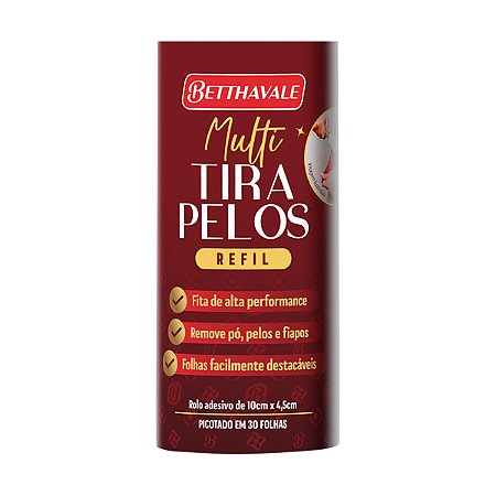 Refil Rolo Adesivo Tira Pelos Betthavale 30 Folhas