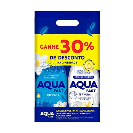 Kit Amaciante Concentratado Aquafast Harmonia e Branco Ternura 1L - 30% desconto