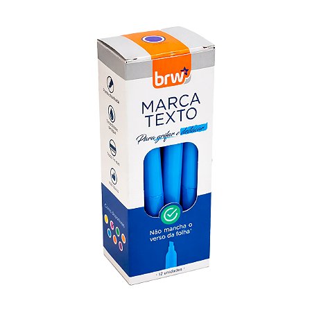 Marca Texto Azul BRW 12un