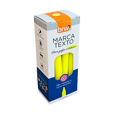 Marca Texto Amarelo BRW 12un
