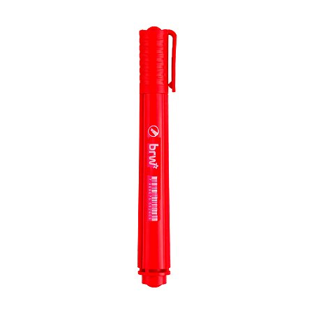 Marcador Atômico Permanente Recarregável Vermelho BRW