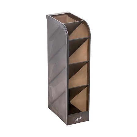 Organizador Plástico Vertical 5 Divisórias Preto BRW