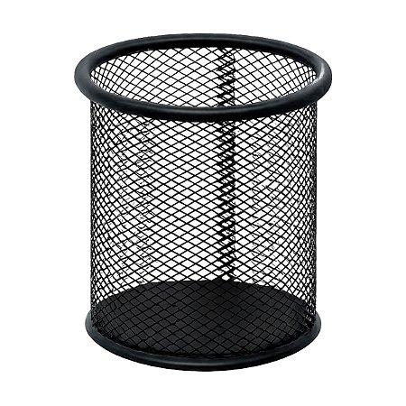 Porta Canetas Redondo Aramado Preto BRW