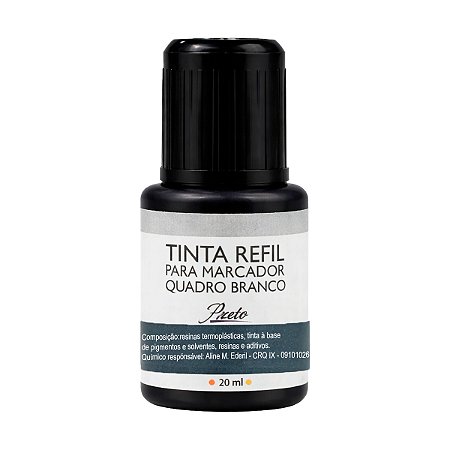 Tinta Refil para Marcador Quadro Branco Preta BRW 20ml