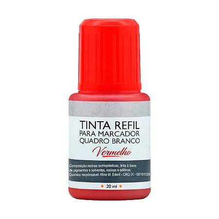 Tinta Refil para Marcador Quadro Branco Vermelha BRW 20ml