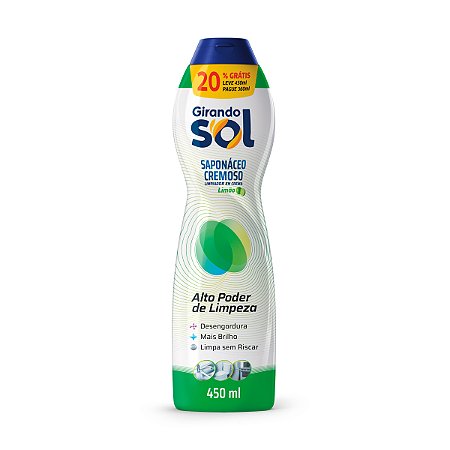 Saponáceo Cremoso Girando Sol Limão 450ml