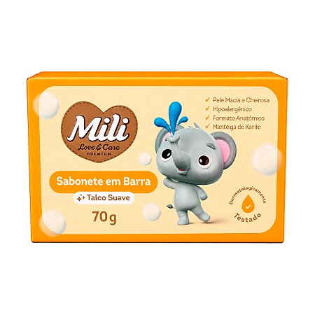 Sabonete Mili Love & Care Premium Talco Suave 70g