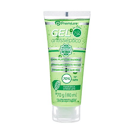 Álcool em Gel Antisséptico Premisse Cítrico Leve 70° INPM 80ml