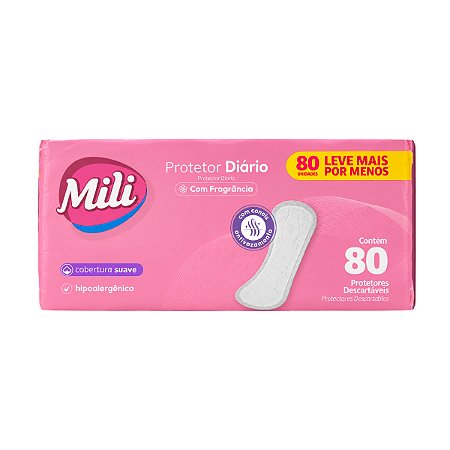 Absorvente Protetor Diário Mili com Fragrância s/Abas 80 un