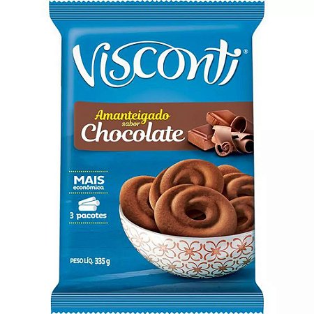 Biscoito Amanteigado Chocolate Visconti 335g