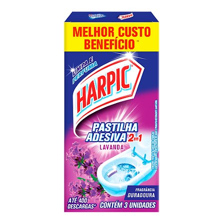 Pastilha Adesiva Harpic Lavanda C/3