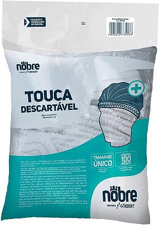 Touca TNT Descartável Sanfonada com Elástico Branca C/100