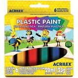 Tinta plástica Plastic Paint 6 cores 20ml - Acrilex